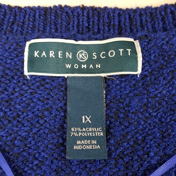 Karen Scott Woman Marled Knit Sweater Sz 1X - Picture 3 of 8